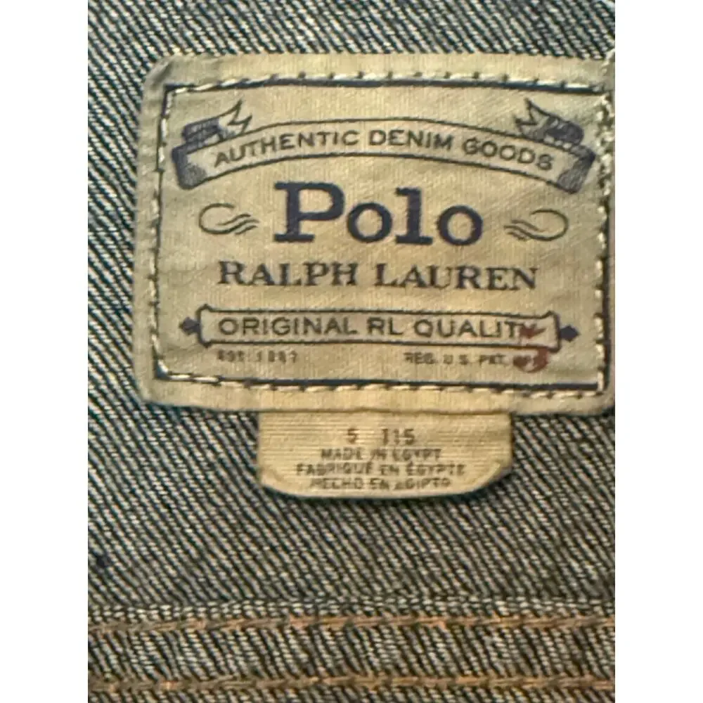 Ralph Lauren Denim Trucker Jacket boys size 5 American Flag patch
